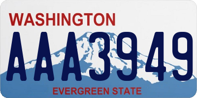 WA license plate AAA3949