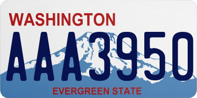 WA license plate AAA3950