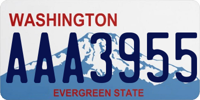 WA license plate AAA3955