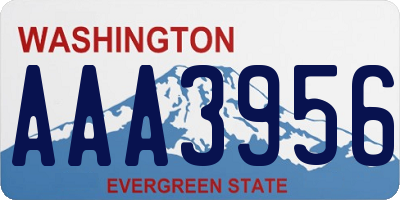 WA license plate AAA3956