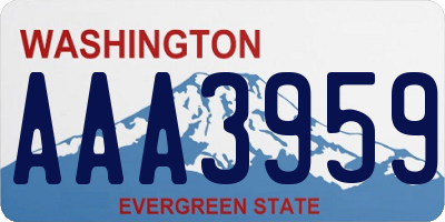 WA license plate AAA3959