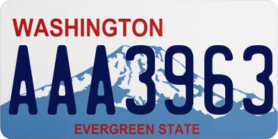 WA license plate AAA3963