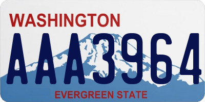 WA license plate AAA3964