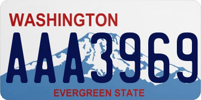 WA license plate AAA3969