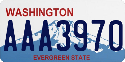 WA license plate AAA3970