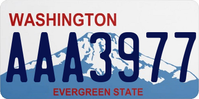 WA license plate AAA3977