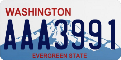 WA license plate AAA3991