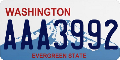 WA license plate AAA3992