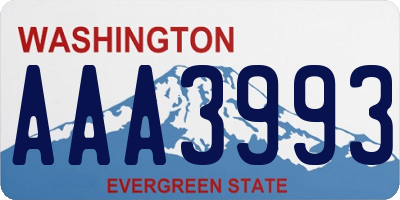 WA license plate AAA3993