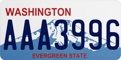 WA license plate AAA3996