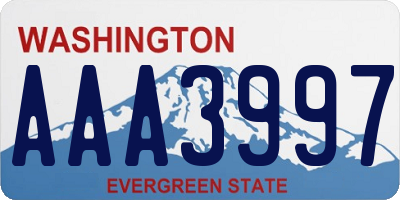 WA license plate AAA3997