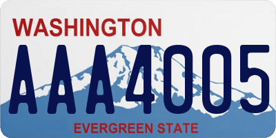 WA license plate AAA4005