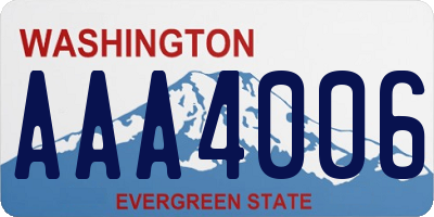 WA license plate AAA4006