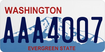 WA license plate AAA4007