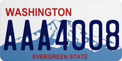 WA license plate AAA4008