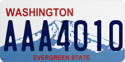 WA license plate AAA4010