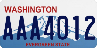 WA license plate AAA4012