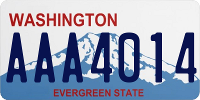 WA license plate AAA4014