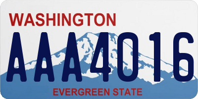 WA license plate AAA4016