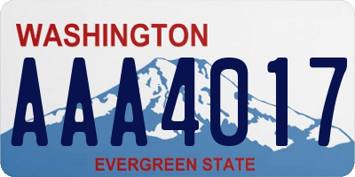 WA license plate AAA4017