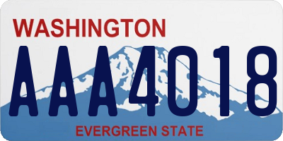 WA license plate AAA4018