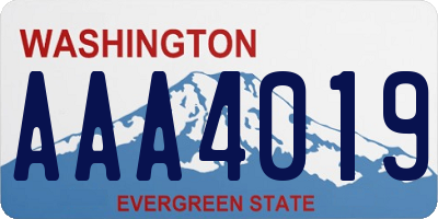 WA license plate AAA4019