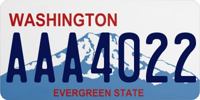 WA license plate AAA4022