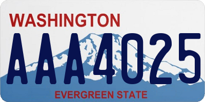 WA license plate AAA4025