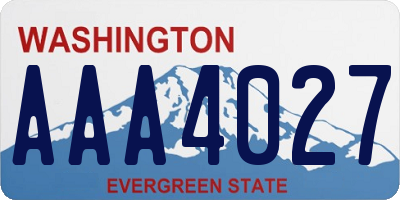 WA license plate AAA4027
