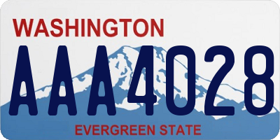 WA license plate AAA4028