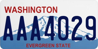 WA license plate AAA4029