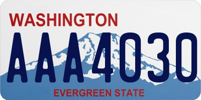 WA license plate AAA4030