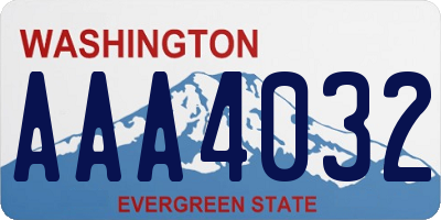 WA license plate AAA4032