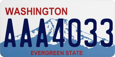 WA license plate AAA4033