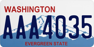 WA license plate AAA4035