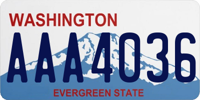 WA license plate AAA4036