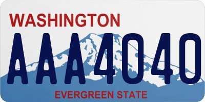 WA license plate AAA4040