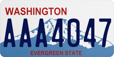 WA license plate AAA4047