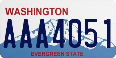 WA license plate AAA4051