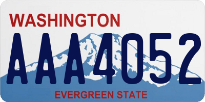 WA license plate AAA4052