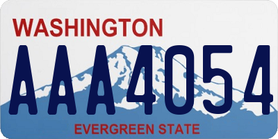 WA license plate AAA4054