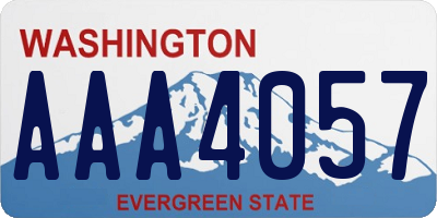 WA license plate AAA4057