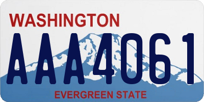 WA license plate AAA4061