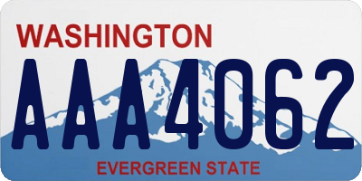 WA license plate AAA4062