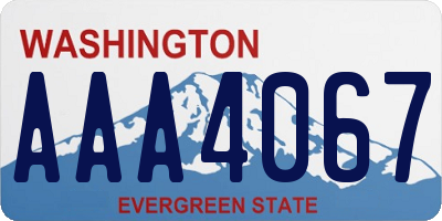 WA license plate AAA4067