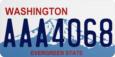 WA license plate AAA4068