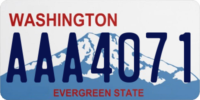 WA license plate AAA4071