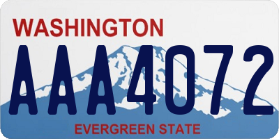 WA license plate AAA4072