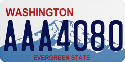 WA license plate AAA4080