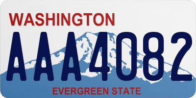 WA license plate AAA4082